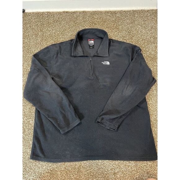 The North‎ Face Mens Black 1/4 Zip Up Pullover Fleece Sweatshirt Size XL - Picture 1 of 5